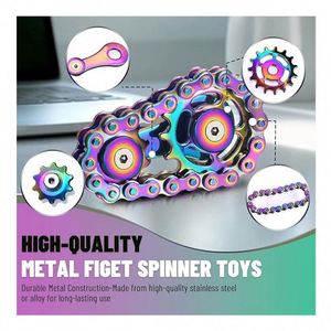Spinner Antiestrés de Estilo Industrial Resistente, Juguete de Escritorio de Metal Duradero con Superficie Antideslizante y Diseño de Cadena para Aliviar el Estrés - Product Image 5