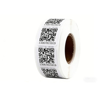 Étiquette de code-barres PET personnalisée durable, autocollant de code QR, adhésif permanent imperméable pour les étiquettes d'emballage de masques cosmétiques