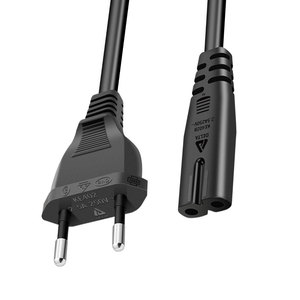 Gecertificeerde Kluis 0,75 Mm ² Eu 2-Pins Naar C8 Netsnoer 1.5M Zwart | Zware Kabel Voor Medische Apparatuur, Outdoor Vistuig - Product Image 3
