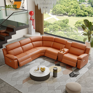 Juego de sofás reclinables modulares de lujo, asientos de cine en casa de cuero cómodos personalizados, refrigeración de masaje plegable para sala de estar moderna - Product Image 3