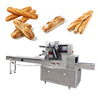 Automatische broodverpakkingsmachine met stikstofvulling, datumprinter en horizontale kussenverpakking voor Frans brood