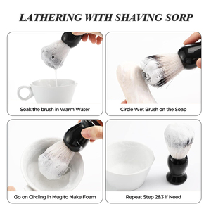 Pennello da <span class=keywords><strong>Barba</strong></span> con Etichetta Privata Laotang, Regalo per <span class=keywords><strong>Uomo</strong></span>, Setole Sintetiche Morbide, Manico in ABS per <span class=keywords><strong>Rasatura</strong></span> con Sapone - Product Image 5