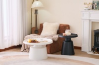 Table basse en fer noir, mobilier de salon, portable, facile à installer, facile à nettoyer, moderne, minimaliste, marque XS, options de taille et de couleur