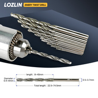 LOZLIN Lot de 10 forets hélicoïdaux HSS à finition diamantée de 0,5 à 4,0 mm pour le perçage de la maçonnerie sur le jade/le cristal/le verre/le céramique/les carreaux/le bois