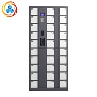 Gabinete Metálico de 30 Puertas, Estación de Carga para Teléfonos Móviles, Casillero de Carga con Contraseña, Gabinete Inteligente