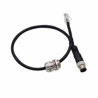 Conector de Cable de Soldadura Industrial M12 con Código D a RJ45 de 4 Pines, Enchufe Impermeable, Arnés de Cables M12