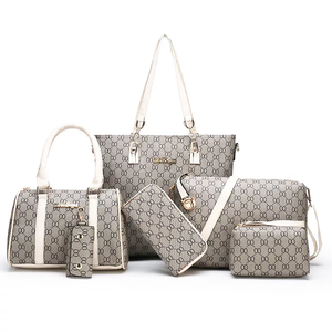 OEM Marken-Damenmode 6-teiliges Wasserdichtes Hand- und Schultertaschen-Set Geldbörse Damen PU-Leder Brieftasche Clutches Handtaschen-Set für Frauen - Product Image 5