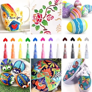 Set di 24 Colori Leto per Pittura Acrilica a Base d'Acqua, <span class=keywords><strong>Pennarelli</strong></span> Colorati per Bambini per Dipingere su Roccia, Legno, Ceramica e Tessuto - Product Image 4