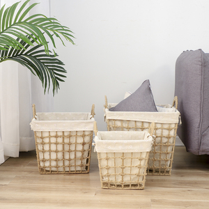 <strong>Laundry</strong> <strong>Hamper</strong> with Cotton Liner Set of 3 <strong>White</strong> Dirty Clothes Basket Bin <strong>Laundry</strong> Bags Baskets for Bedroom Bathroom Home - Product Image 3
