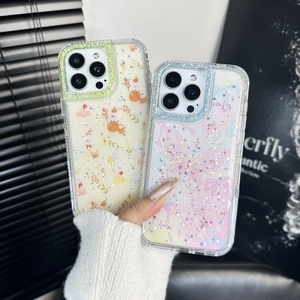 Étui de téléphone portable antichoc avec motif mignon en paillettes époxy 360 Fashion Design pour POVA <span class=keywords><strong>7</strong></span> 4G - Product Image 2