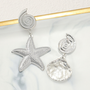 Pendientes de Alta Calidad Chapados en Oro para Amantes y Amigos, Pendientes de Joyería de Moda con Conchas y Estrellas de Mar para Mujer - Product Image 5