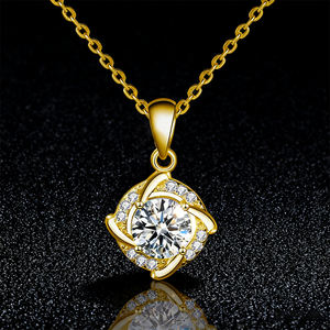 Collar de Moissanita con Diseño de Molino de Viento, Plata de Ley 925, Colgante de 1 Quilate - Product Image 3