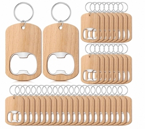 Bán buôn số lượng lớn biểu tượng tùy chỉnh phong cách hiện đại tre & gỗ Keychain mở chai được thực hiện với số lượng lớn cho rượu vang corkscrews mở cho quà tặng - Product Image 2