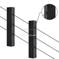 Fundas Protectoras Biseladas de Acero Inoxidable T316 de Grado Marino, Ángulo de 30 Grados, 1/8'', Protector de Esquinas para Barandillas de Cable Negras