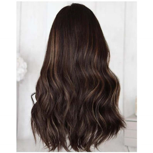 Balayage Damen Echthaar-Perücken-Topper, Echthaar-Haarersatz-Toupet-Systeme, Heißer Verkauf, Braunes Europäisches Echthaar, Glatte Seidenbasis-Perücke - Product Image 4