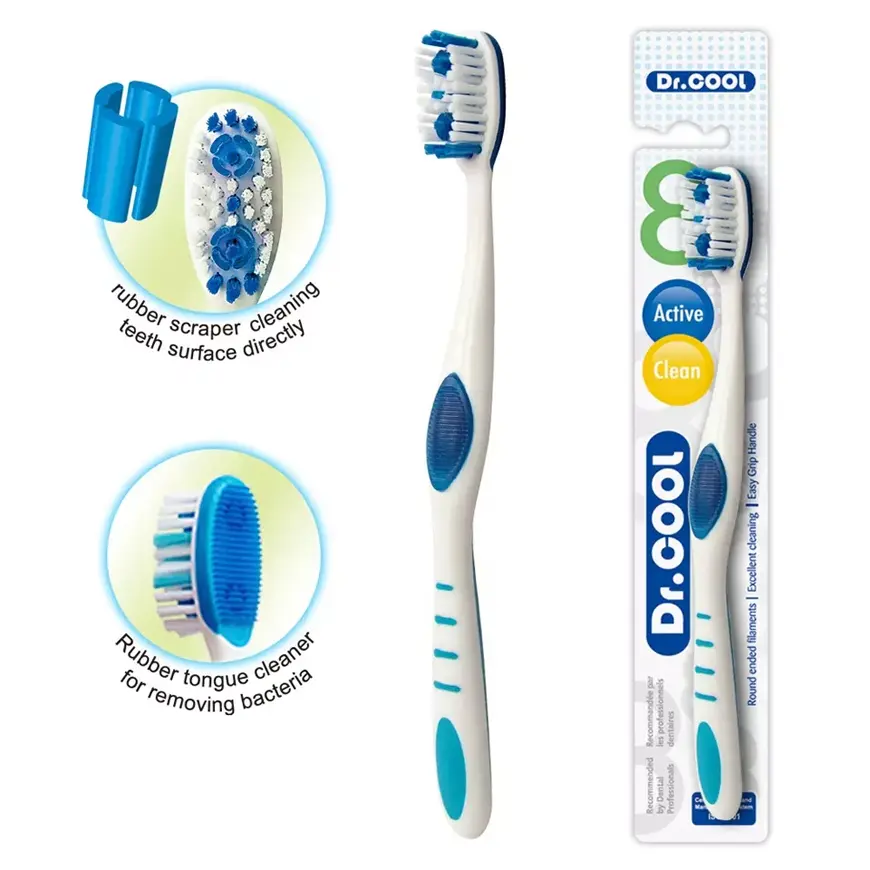 Fabrik preis Mittleres Kunststoff material Weiche Borsten Zahn aufhellung Erwachsene Zahnbürste