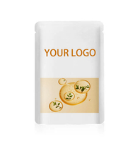 Emballage en sachet en aluminium avec impression de logo personnalisé, sachet en plastique à trois côtés scellés, échantillon de soin de la peau, sachet cosmétique, masque facial en feuille