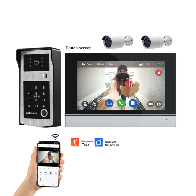Hot Selling 10 Inch Tuya 1080p Wired Video Intercom System Wifi-Enabled Gate Doorbell Ring with 4 Wire Connection Color Camera