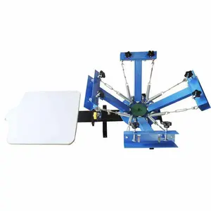 Screen Printing Machine Press 4 Color 1 Station Silk Screen Printing Machine Adjustable Double Spring Devices