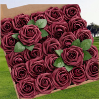 Fleurs en Mousse pour Boîte Cadeau en Gros, Roses Colorées Vives, Matériaux de Décoration pour Bouquets, Roses Artificielles en Mousse