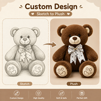 Ourson en peluche marron doux avec nœud papillon à pois, idéal pour la Saint-Valentin, un anniversaire ou comme idée cadeau – Vente en gros usine OEM ODM