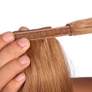 Cutícula India alineada, pelo completo y extremo grueso, doble estiramiento, <span class=keywords><strong>Pon</strong></span> tails, marrón, liso, cola de caballo - Product Image 1