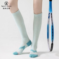 Chaussettes de compression athlétiques colorées à genou haut pour hommes femmes conception sans couture multifonction pour Tennis Football Cheerleading