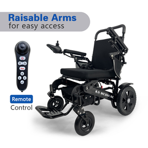 KSM-606Plus Reinforced Frame Folding <b>Auto</b> Wheelchair All Terrain Motor Wheelchair Joystick Controller for Disabled Adults Travel - Product Image 4