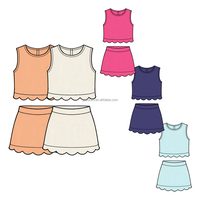 Conjunto de Ropa para Niñas, Top Deportivo y Falda de Yoga de Color Sólido Personalizado, Ropa Deportiva Infantil, Servicio OEM ODM para Gimnasio, Tenis, Clases de Baile