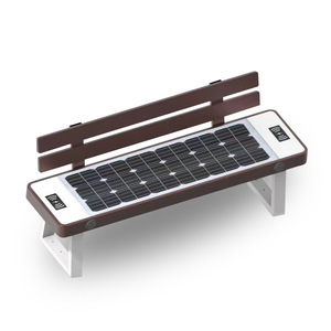 Solar Powered Bench With Backrest <b>USB</b> Charging <b>Bluetooth</b> Speaker Outdoor Garden Chair Modern Wood Design Eco Friendly Furniture - Product Image 2