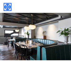 Sofá de diseño de madera moderno muebles de restaurante subasta booth asientos sofá en forma de u - Product Image 4