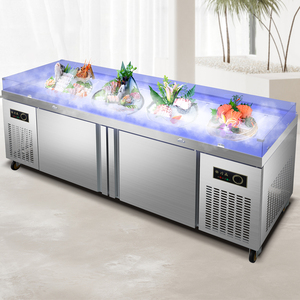 Réfrigérateur de présentation de fruits de mer et de poissons en acier inoxydable à double température, à économie d'énergie, fourni par l'usine - Product Image 6