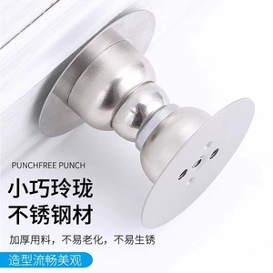 Stainless Steel Door Stopper Ultra Short <b>Mini</b> Wall Mount Magnetic No <b>Drilling</b> Easy Installation For Bathroom Door - Product Image 4