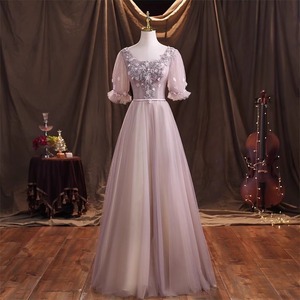Elegant Ball Gown Red Bean Paste Color Organza Sweetheart Neckline Empire Waistline Stage Art Exam Concert Dress - Product Image 3