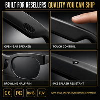 Lunettes intelligentes sans fil, lunettes de soleil avec microphone intégré, haut-parleurs, assistant vocal tactile, verres pour hommes et femmes