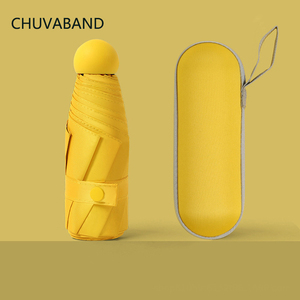 CHUVABAND lujo 19 pulgadas 6K protección UV Mini estuche rígido portátil 5-paraguas plegable con marco de hierro y Impresión de logotipo personalizado - Product Image 1
