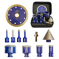 JDK Diamant-Kernbohrer-Set, Fasenfräser für Porzellanfliesen, Marmor, Keramik, Granit, Fräs-Kit M14, 10-teilig, CE-zertifiziert, Komplettset