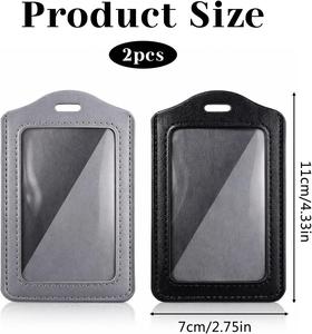 Étui d'identification en cuir PU vibrant avec cordon de cou coordonné pour le personnel de vente au détail, accessoire d'uniforme, service de personnalisation du logo de marque - Product Image 3