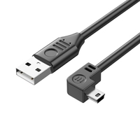 Cable Mini USB de 90 Grados en Ángulo Recto para Garmin Nuvi, Canon Dash Cam, SatNav, Sincronización de Datos de 480 Mbps, Carga, de 0.15M a 5M