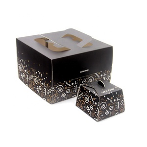 Caja de pastel de galletas Bento de papel de Navidad rosa con logotipo impreso de cartón personalizado al por mayor a buen <span class=keywords><strong>precio</strong></span> razonable con ventanas - Product Image 1