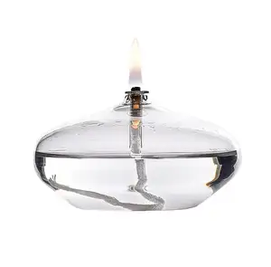OEM Wholesale clear round small hand-blown glass oil lamp