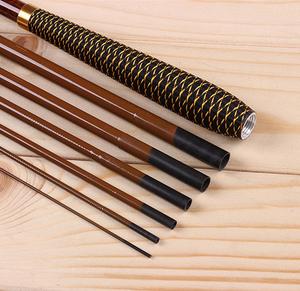 คันเบ็ดตกปลาแบบสั้นทำจากคาร์บอนความฝืดสูงสีน้ำตาลอ่อน - Product Image 5