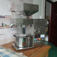 Machine de pressage à froid et à chaud automatique MJ en acier inoxydable SUS304 1500W 20kg/h, mini-machine commerciale pour arachides, noix de coco, sésame, cacao, amandes