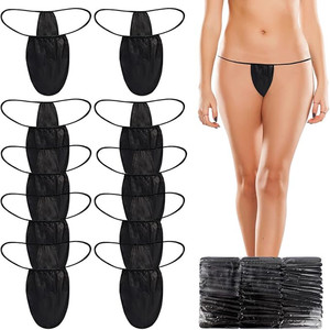 String <span class=keywords><strong>jetable</strong></span> noir pour femme, 100 pièces/sac, sous-vêtements non tissés, culottes <span class=keywords><strong>de</strong></span> sauna, spa, massage, pour bronzage par pulvérisation et épilation - Product Image 1