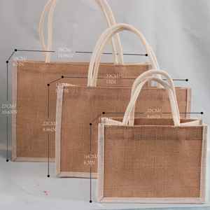 ถุงผ้าปอสำหรับผู้หญิงกระเป๋าช้อปปิ้งผ้าปอกระเจารีไซเคิลของขวัญส่งเสริมการขายพิมพ์แบบกำหนดเองใช้ในชีวิตประจำวัน - Product Image 3