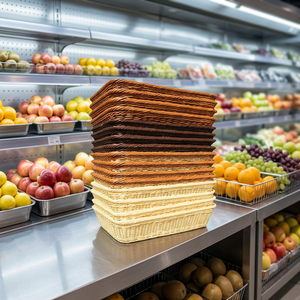 Cesta de Exhibición de Frutas Tejida, Color Marrón, Grande, Ecológica, para Supermercados y Tiendas de Comestibles - Product Image 5