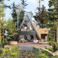 Vente chaude Quacent De Luxe Sips A-Frame Villa Basse Maison Modulaire Isolée À La Chaleur Préfabriquée Petite Maison Triangle Pour Appartement Pref