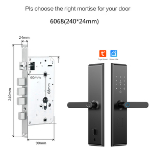 Serratura Digitale Intelligente TYSH Tuya Wifi con Codice, Carta RFID, App per <span class=keywords><strong>Smartphone</strong></span>, Sblocco Zigbee, Impronta Digitale Biometrica - Product Image 5