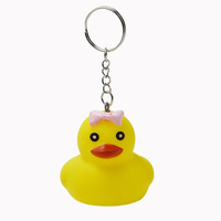 Mini canards en caoutchouc 3D qui couinent, porte-clés en gros, personnalisables en plastique et caoutchouc. Porte-clés Canard en Résine, Jouet Canard Cheerleader, Canard Cheerleading