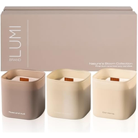 Ensemble de diffuseurs de parfum d'ambiance de luxe personnalisés en 3 pièces, en cire de soja écologique, avec logo personnalisé, idéal pour les fêtes